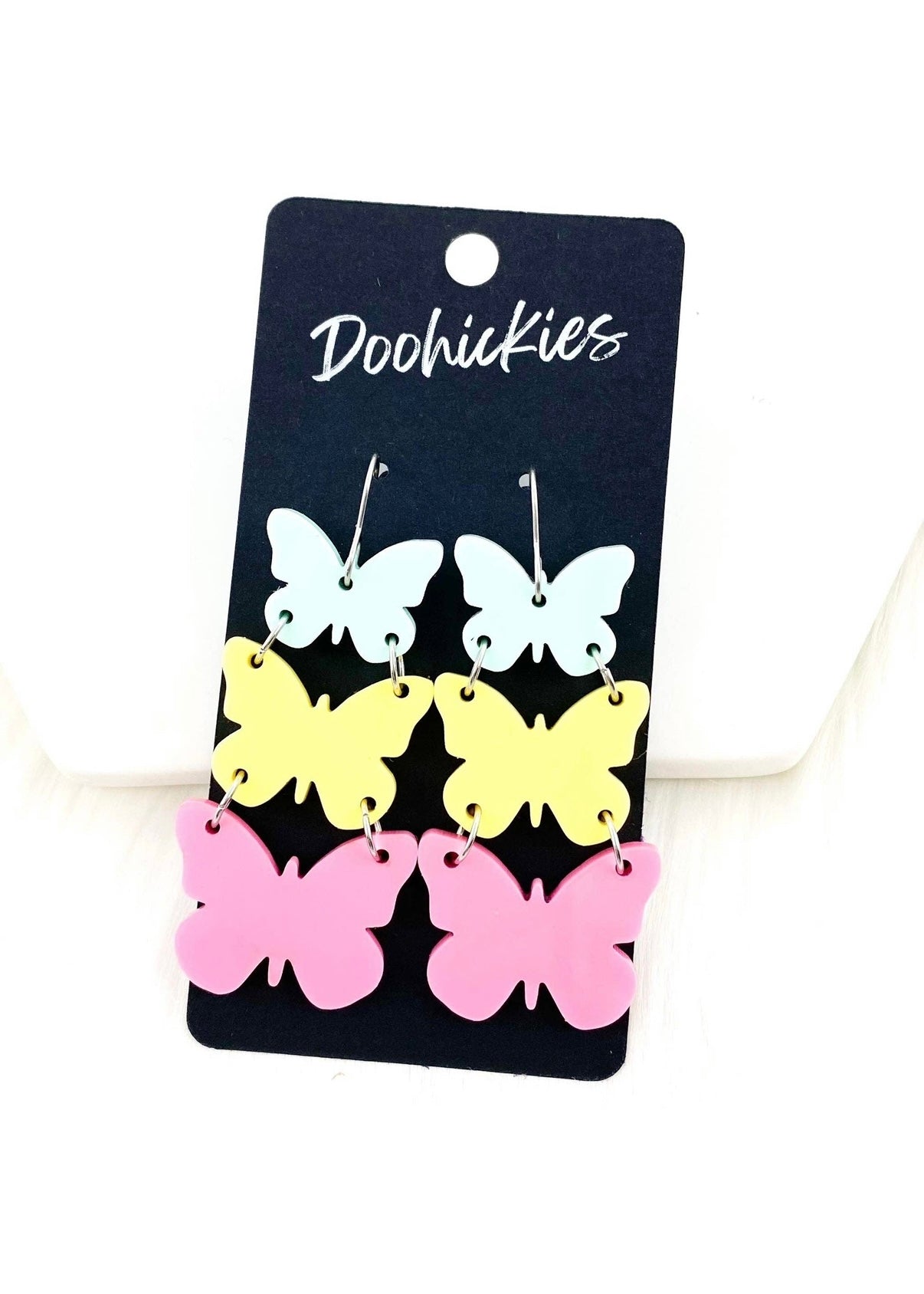 Pastel Butterfly Waterfalls Earrings