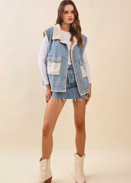 Wish I Could Washed Denim Cloud Vest