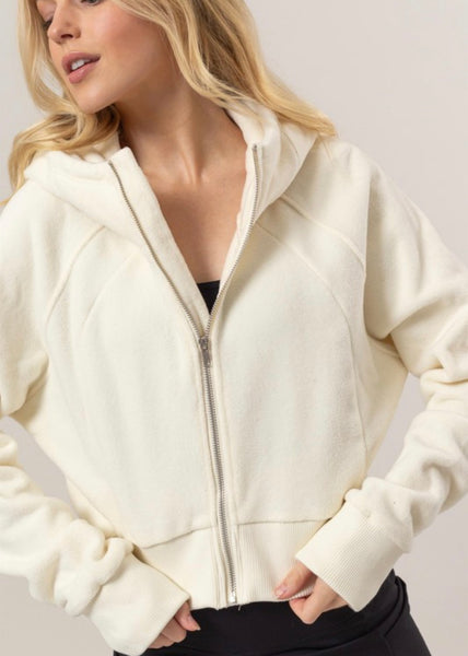 Runner Up Fleece Zip Front Hooded Jacket