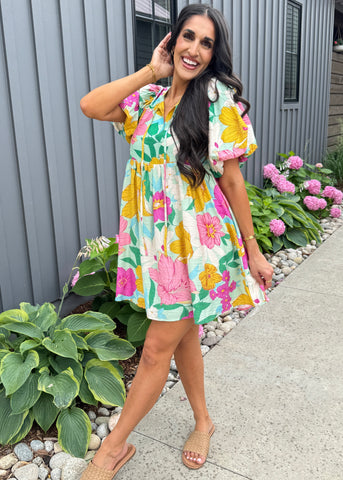 Sunday Brunch Floral Babydoll Dress