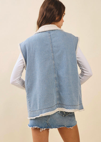 Wish I Could Washed Denim Cloud Vest