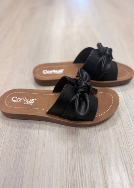 Too Cute Black Bow Sandals