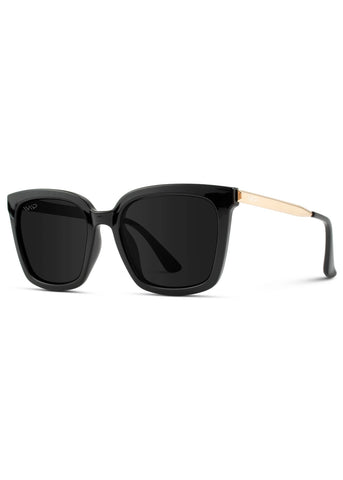 Madison Black Square Frame Sunglasses-Polarized