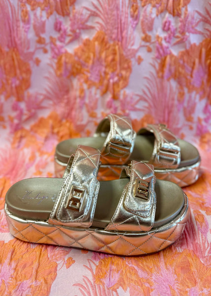 Onya Gold Quilted Platform Sandal