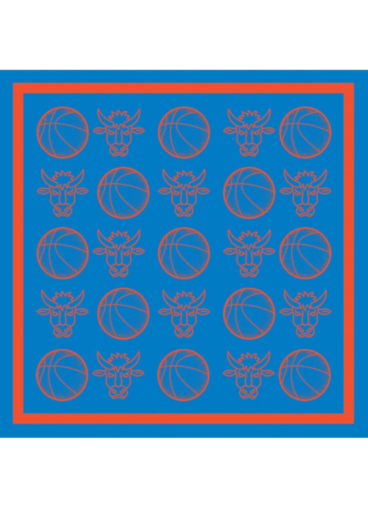 Orange & Blue Basketball Bandana Scarf