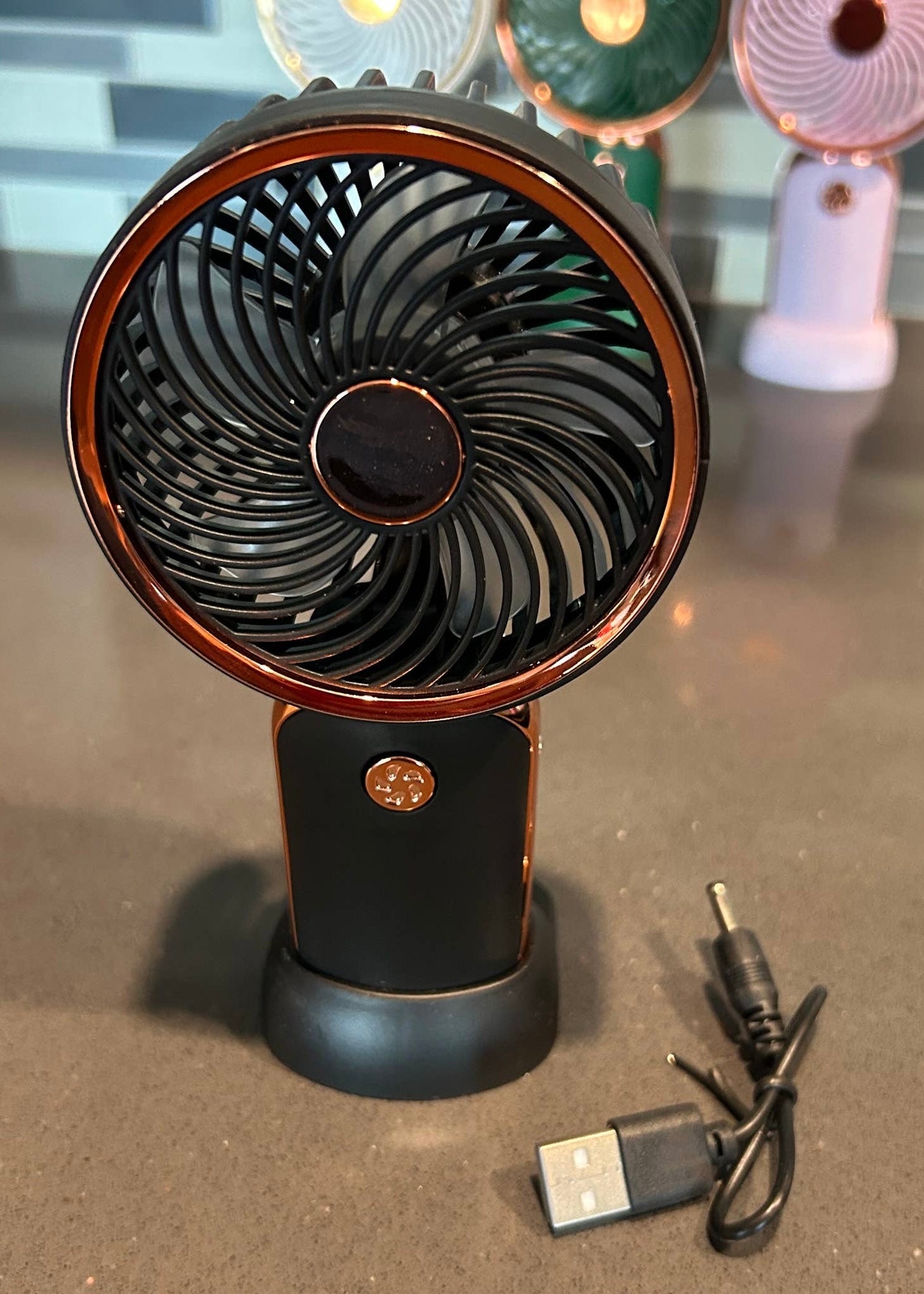 Rechargeable Handheld Fan: Black