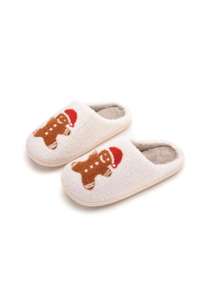 Gingerbread Man Plush Comfy Slippers
