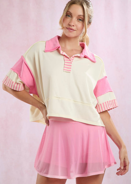 Have Your Moment Pink Mesh Skort