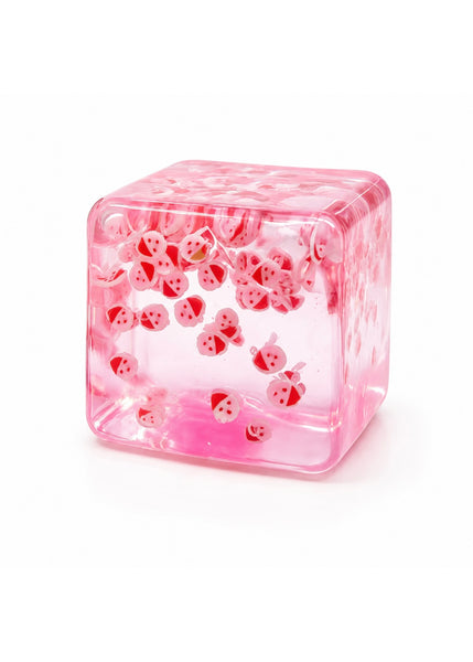 Sugarplum Sparkle Pink Santa Cube Squishy