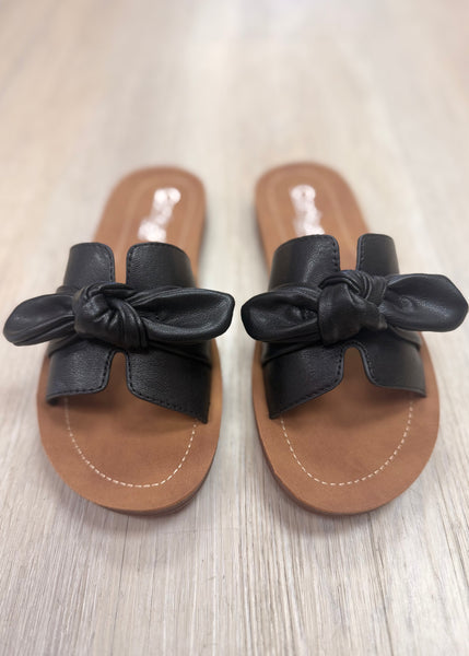 Too Cute Black Bow Sandals