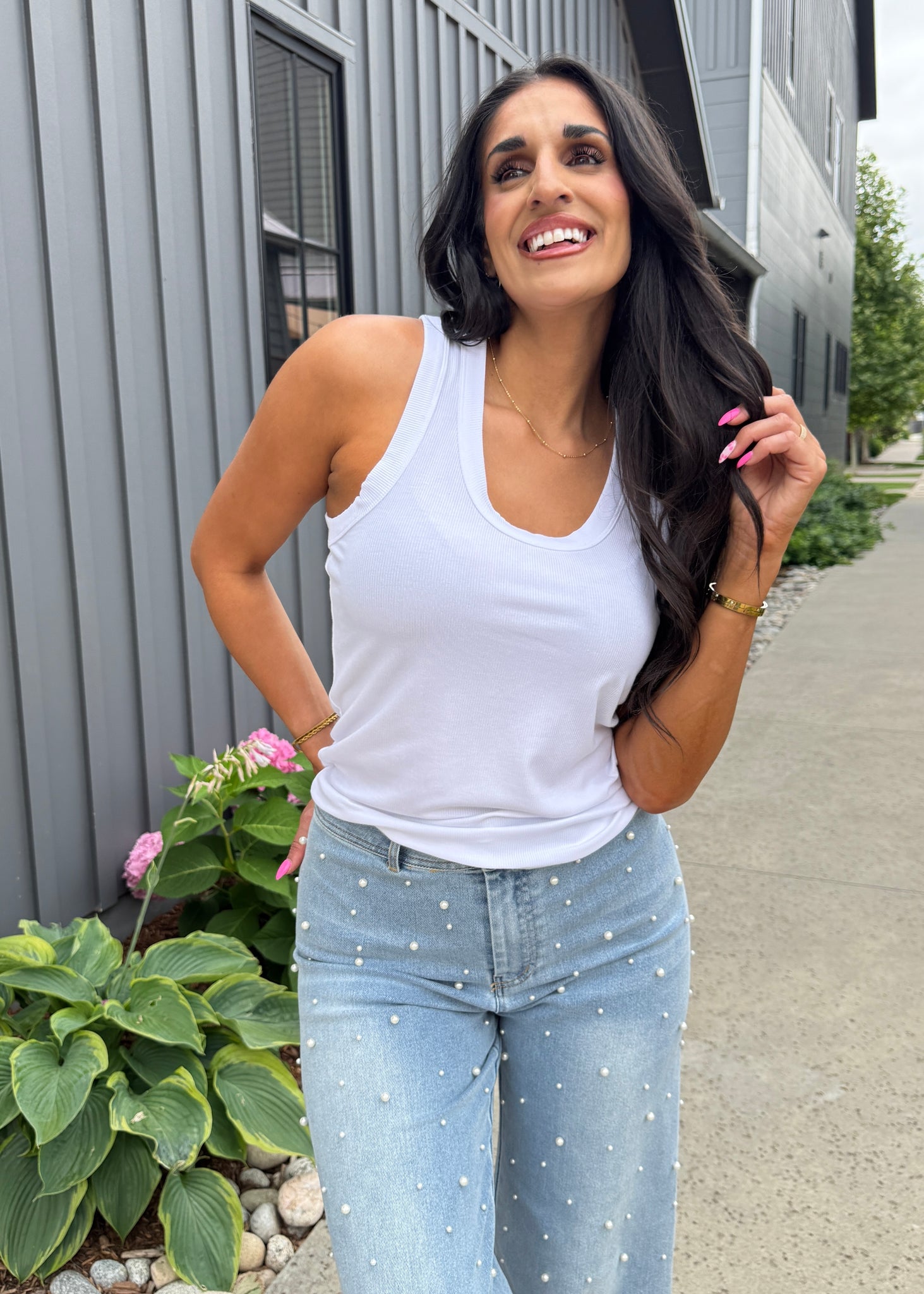 Figuring It Out White Ribbed Tank Top