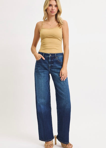 Jenna Mid Rise Dark Baggy Jeans