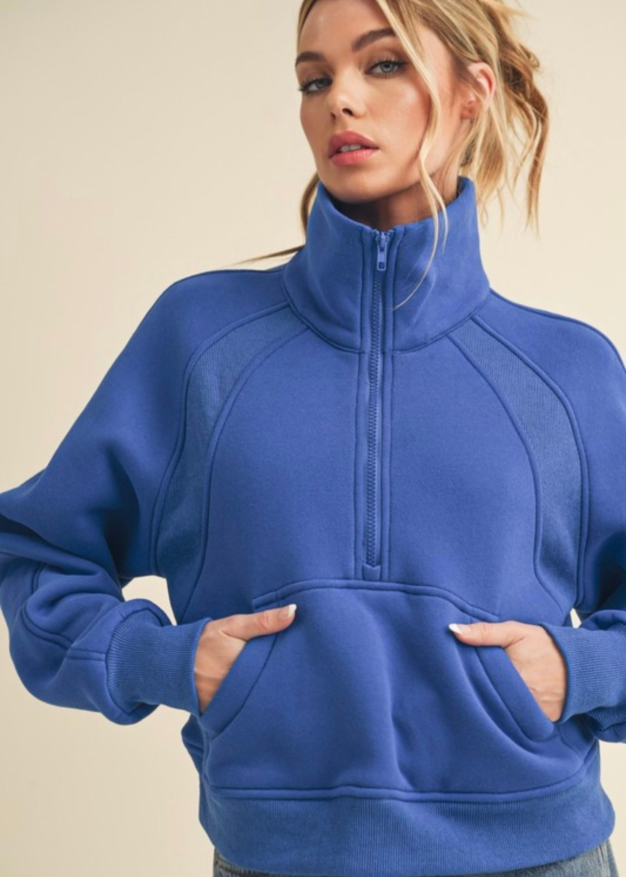 The Scuba Half Zip Sweatshirt - Cobalt