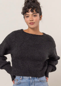 Starry Night Black Cable Knit Sweater