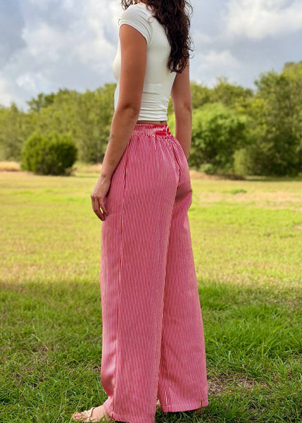 Samantha Red Striped Lounge Pants