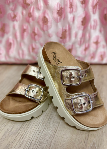 Rumor Has It Gold Crinkle Metallic Sandal