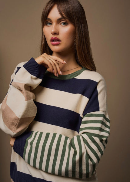 Just Like You Multi Striped Sweater