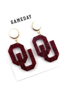 OU Gameday Earrings:Crimson