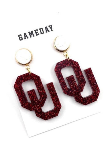OU Gameday Earrings:Crimson