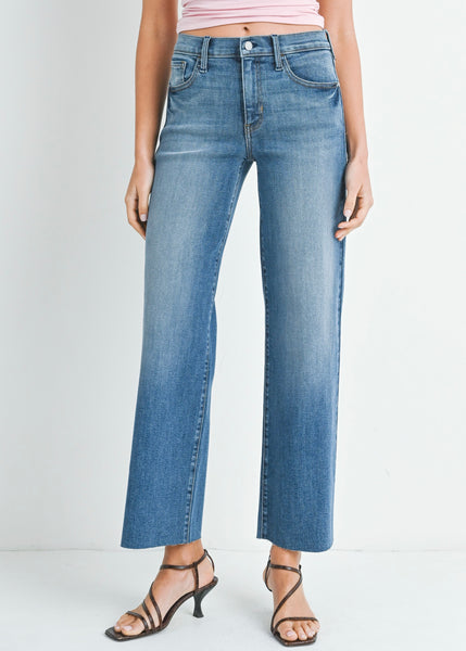 Veronica Mid Rise Slim Palazzo Denim