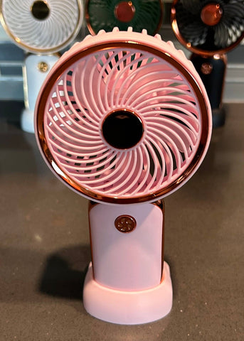 Rechargeable Handheld Fan: Pink