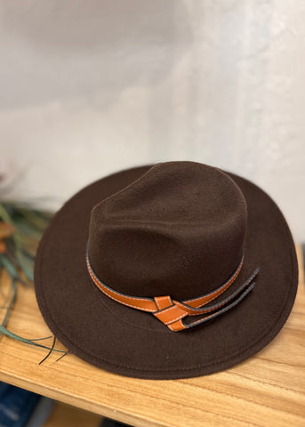 Brown Felt Fedora Hat