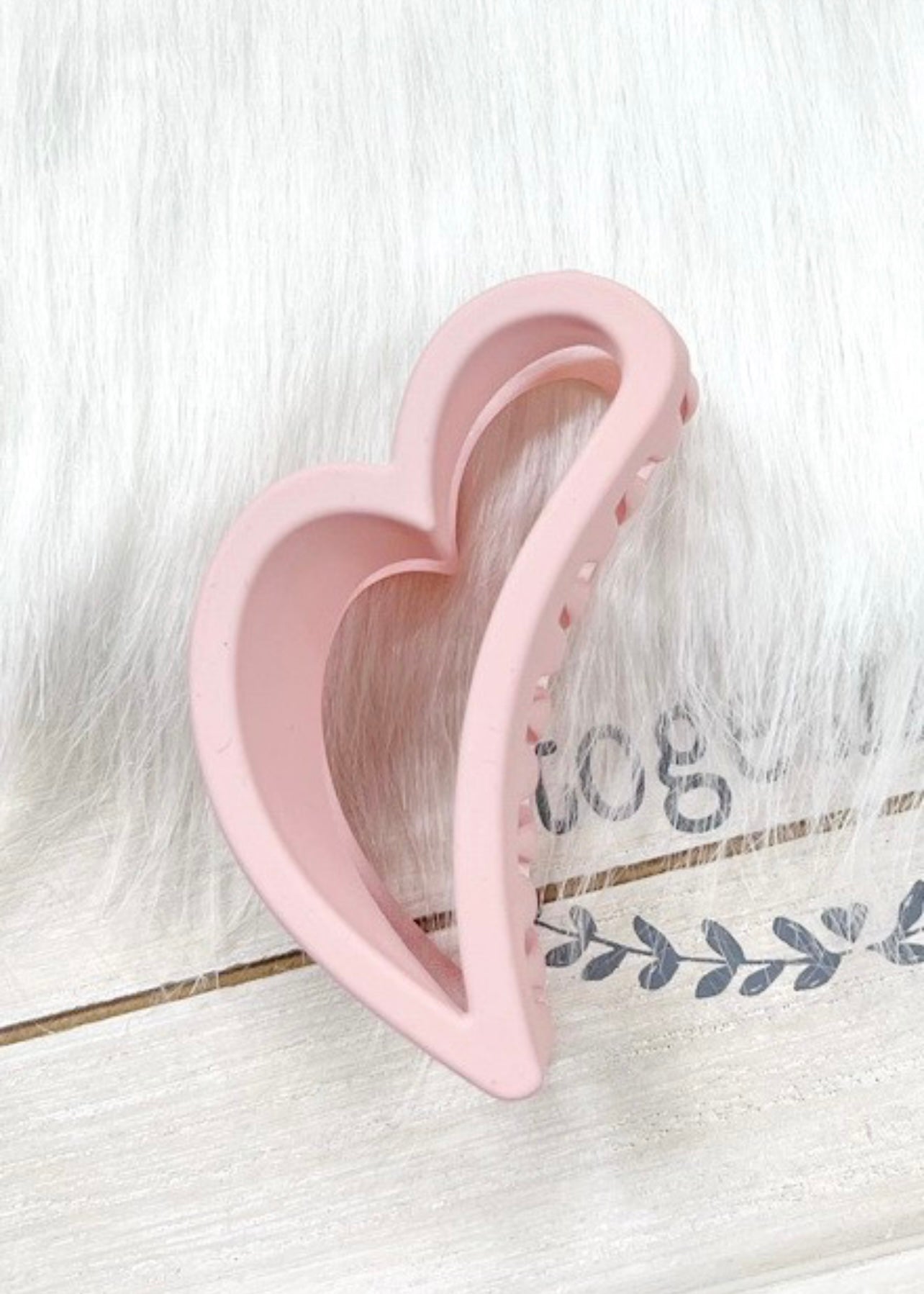 Heart Hair Claw Clips - Lt. Pink