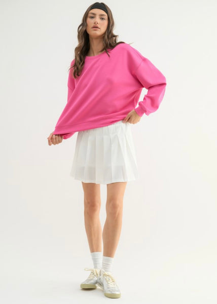 Chill Factor Scuba Relaxed Sweatshirt - Fuchsia