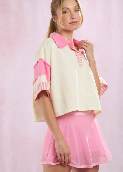 Have Your Moment Pink Mesh Skort