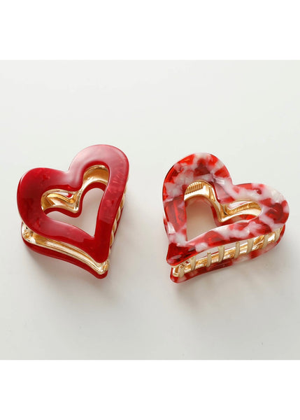 Juliette Valentine Small Heart Metal Claw Clip - Multiple