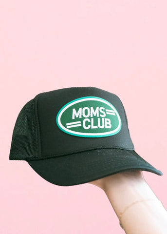 "Moms Club" Black Trucker Hat