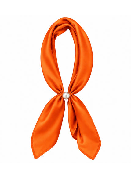 Orange Satin Magnetic Scarf