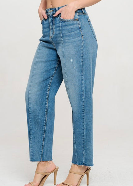 Marilyn Medium Wash Barrel Jean