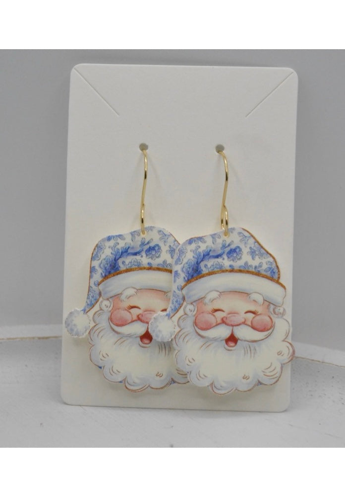 Chinoiserie Retro Santa Earrings