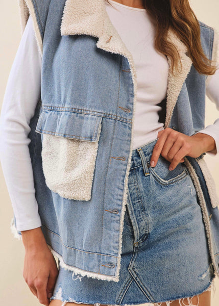 Wish I Could Washed Denim Cloud Vest