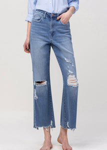 Valiance 90's Super High Rise Ankle Flare Jeans