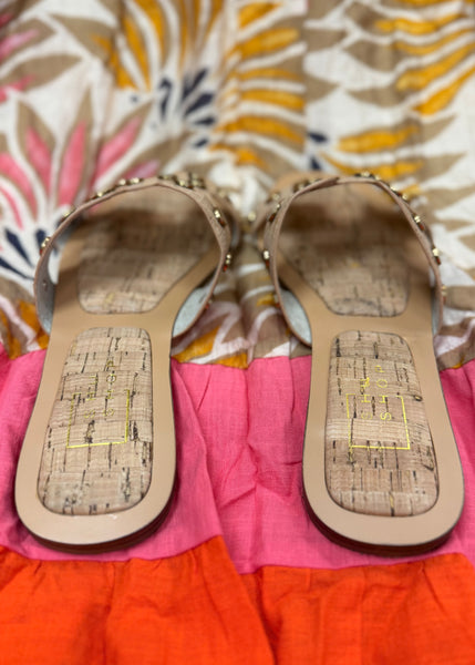 Donatella Studded Cork Sandal