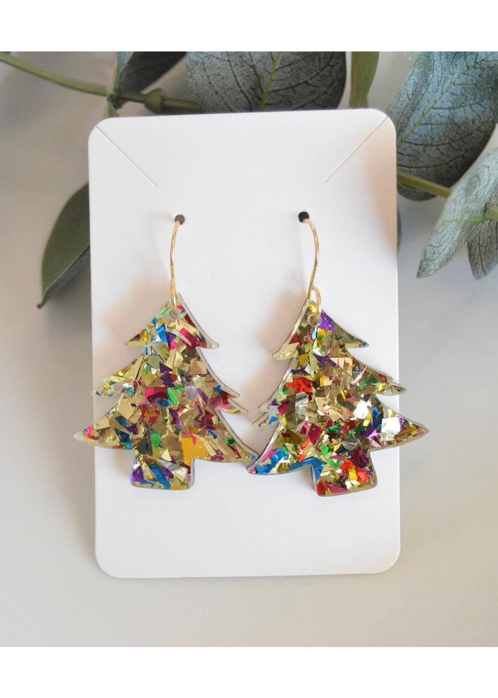 Christmas Tree Confetti Earrings
