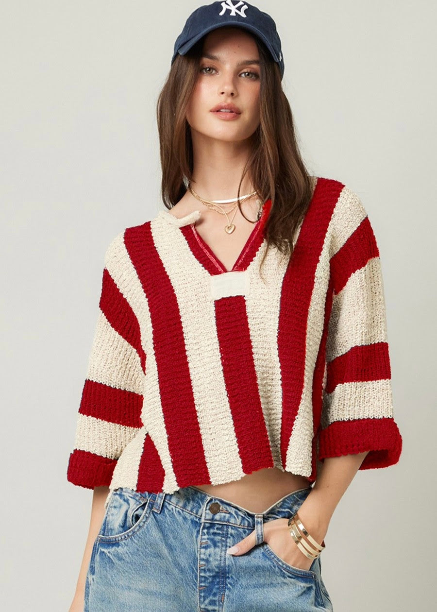 It's Giving Gameday Striped Sweater