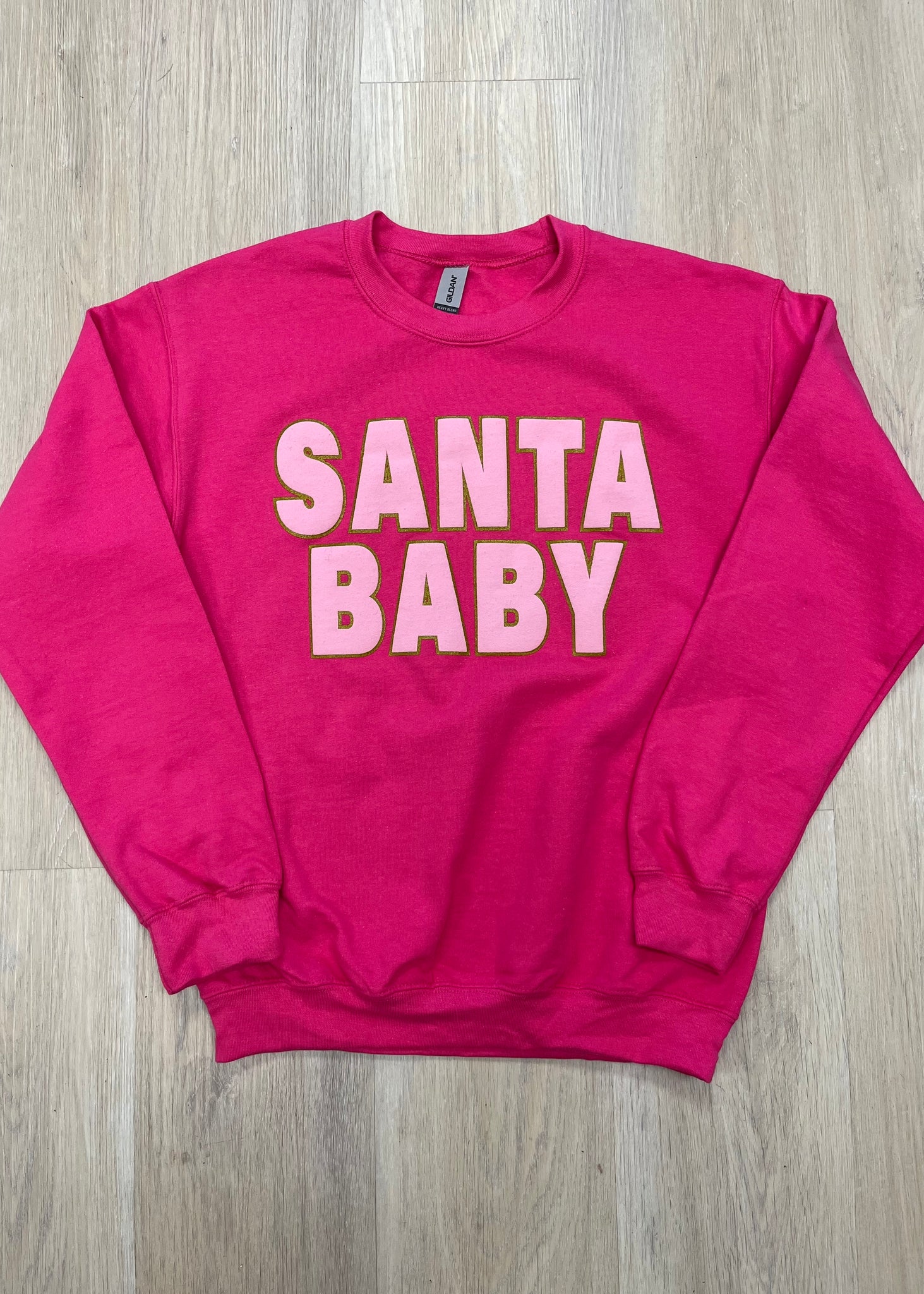 "Santa Baby" Bright Pink Sweatshirt