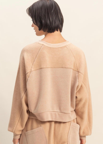 Simmer Down Cropped Sweatshirt - Taupe