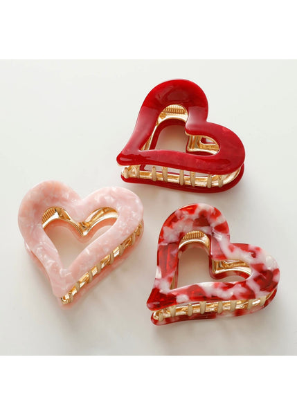 Juliette Valentine Small Heart Metal Claw Clip - Multiple