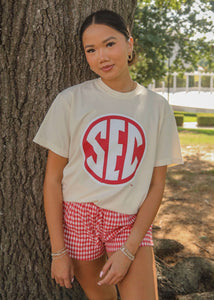 "SEC" Cream Oversized Tee