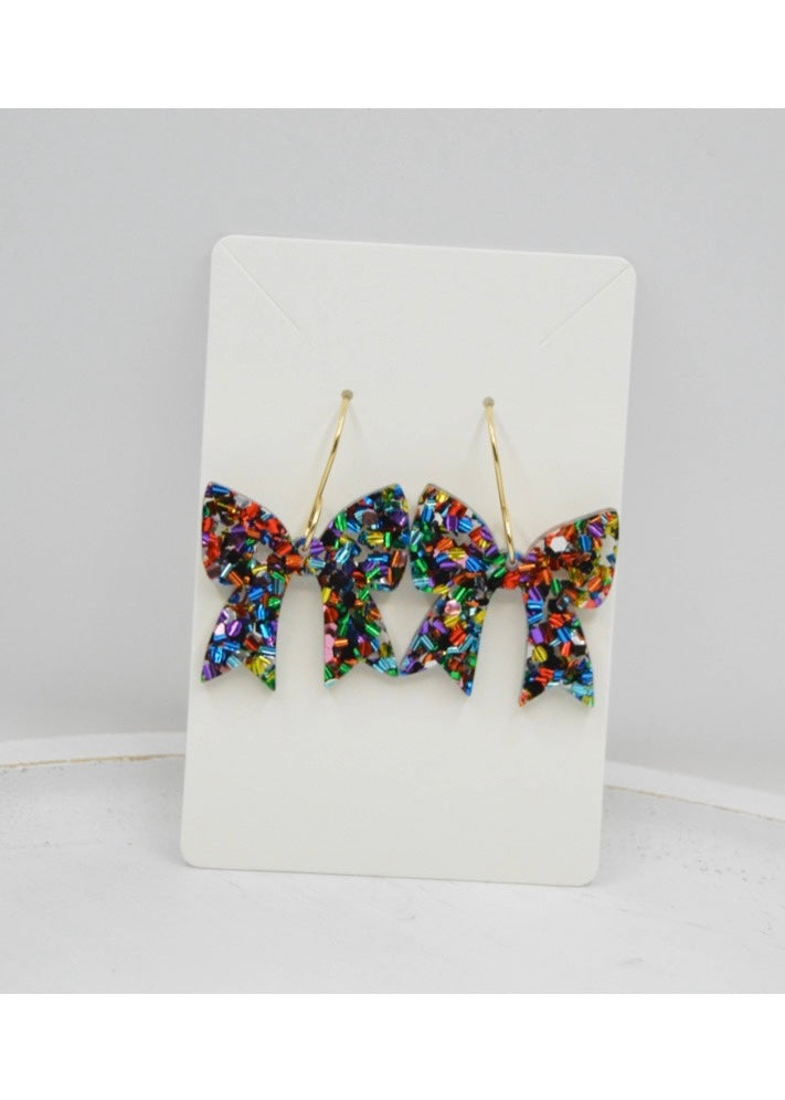 Coquette Bow Dangle Acrylic Earrings