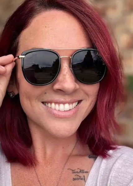 Ivy Black Oversized Square Sunglasses