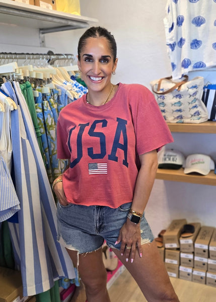 USA Vintage Graphic Crop Top