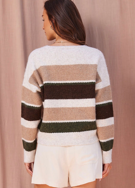 Control Your Cozy Striped Sweater Top