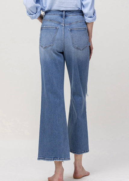 Valiance 90's Super High Rise Ankle Flare Jeans