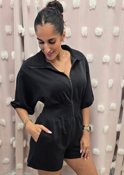 Caught In Perfection Black Romper