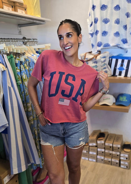 USA Vintage Graphic Crop Top